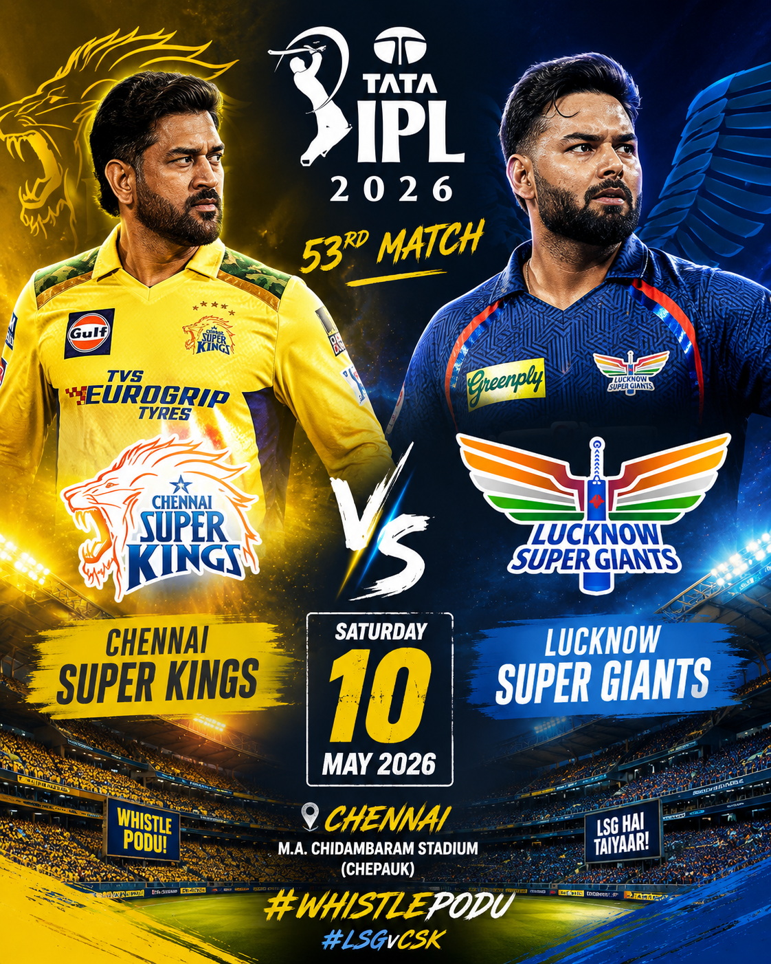 CSK vs LSG, IPL 2026, 10th May: Chennai Super Kings Edge Out Lucknow in a High-Scoring Thriller at Chepauk.