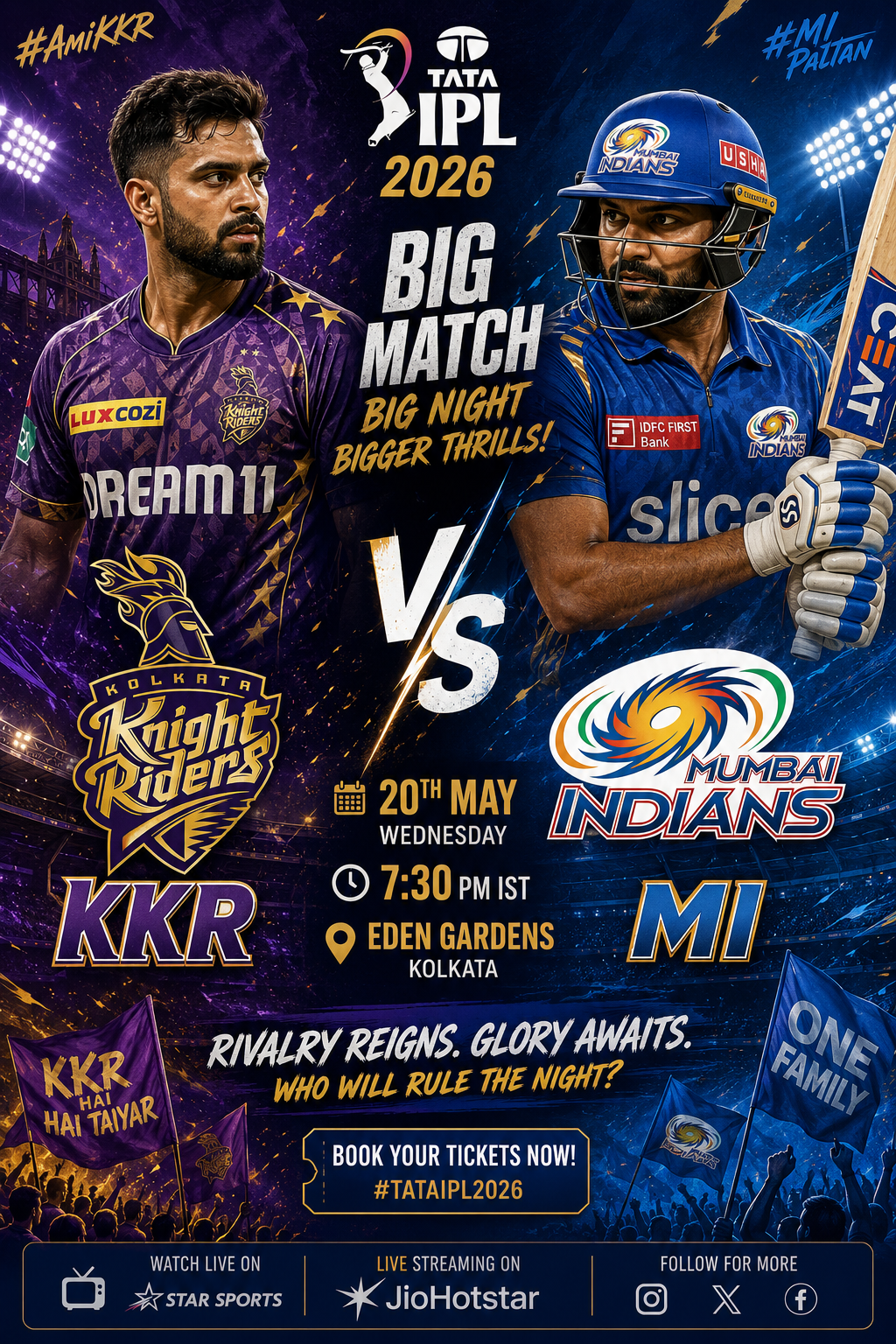 KKR vs MI, IPL 2026, 20th May: Kolkata Knight Riders keep their playoffs hope alive with a crutial win over Mumbai Indians.