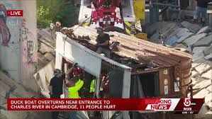 11 injured after duck boat overturns near entrance to Charles River