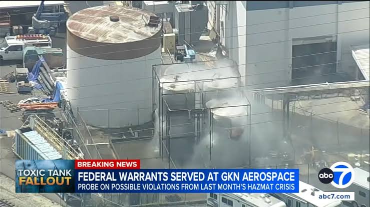 Search warrant served in Garden Grove after chemical tank crisis at GKN Aerospace facility