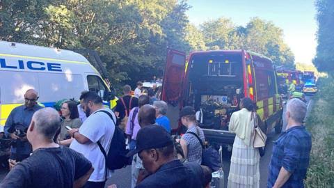 Driver dies and 11 passengers very seriously injured in Bedford train crash as police declare major incident