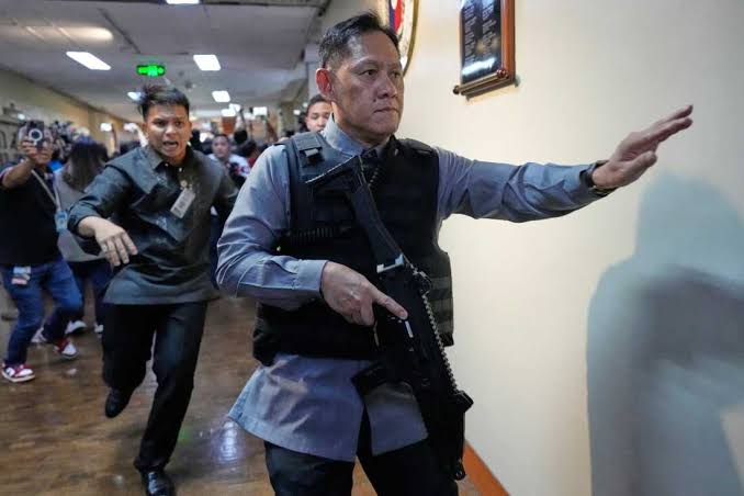 A Philippine senator wanted by the International Criminal Court flees from Senate