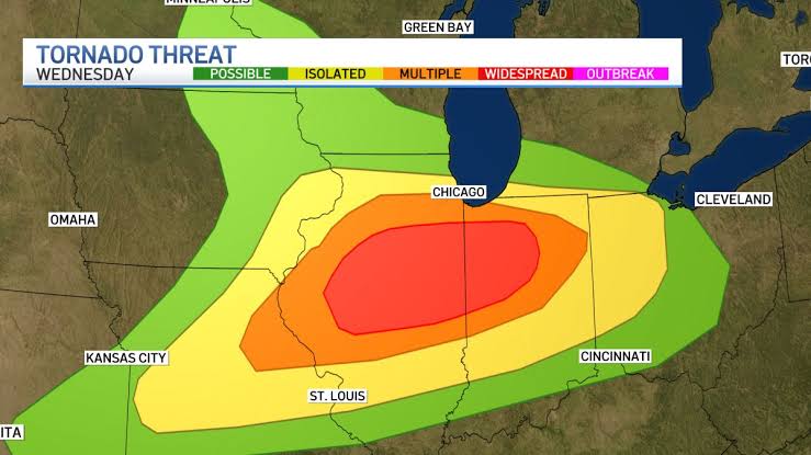 EF-3 tornadoes, hail: What to know about Wednesday's severe weather forecast