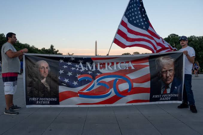 Stealth bomber flyovers, military bands and a presidential speech: Trump turns America 250 kickoff into a campaign-style rally