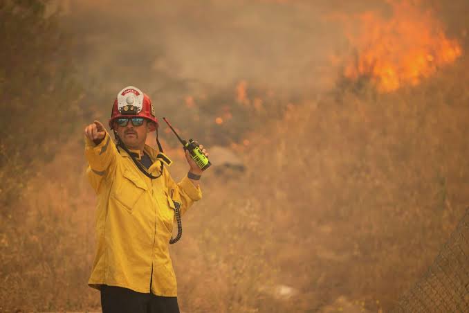 Photos show firefighters battling Southern California blaze