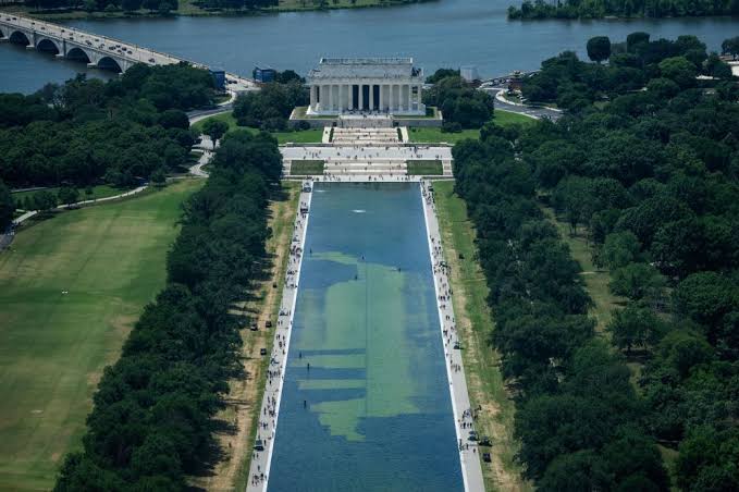 Trump claims vandals will force drainage of algae-plagued Reflecting Pool