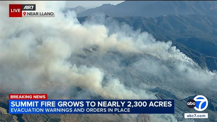 Summit Fire in Antelope Valley burns at least 2,021 acres, evacuation orders in place