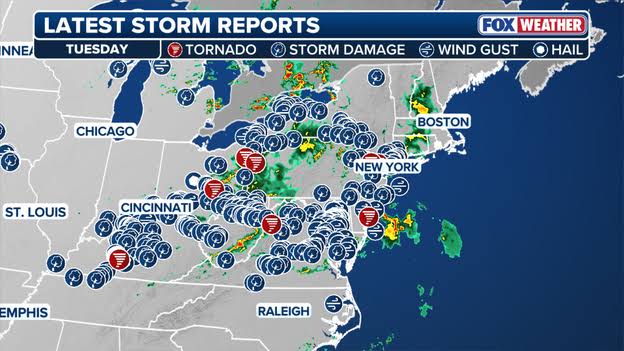 Recap: Tornado Watch issued for New York, Philadelphia as dangerous storms threaten millions