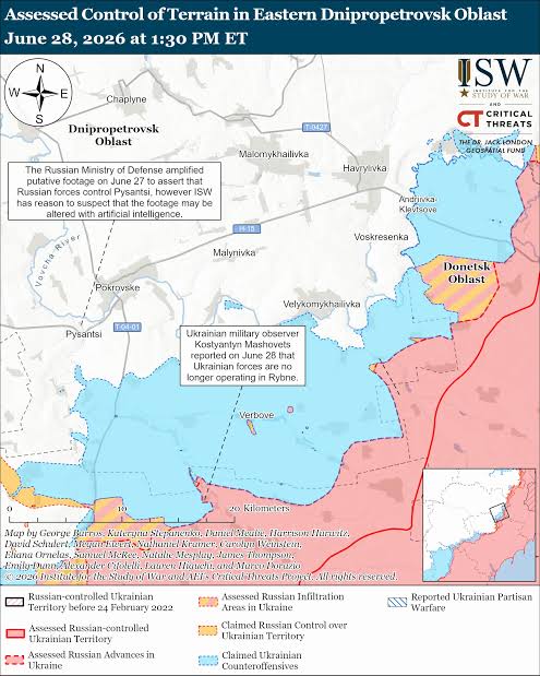 Russian Offensive Campaign Assessment, June 28, 2026