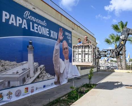 Pope praises US history of welcoming immigrants in implicit rebuke to Trump