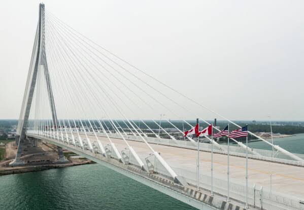 US-Canada bridge opens in Detroit even as trade disputes test the neighbors’ ties