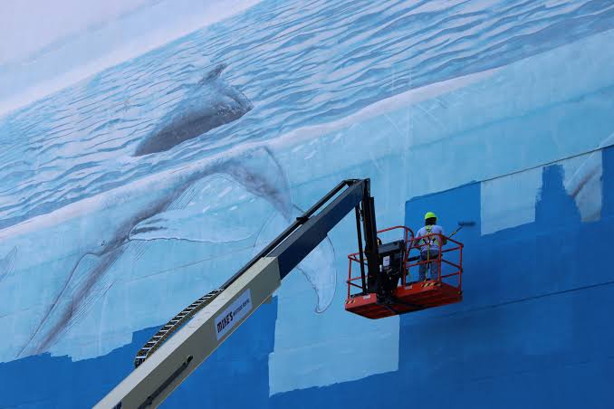 ‘This feels personal’: Beloved Dallas whale wall mural painted over for World Cup display