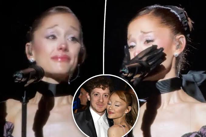 Ariana Grande breaks down in tears at LA concert after Ethan Slater split: ‘This is so overwhelming’