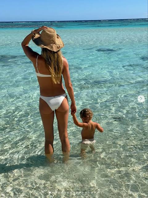 Gisele Bündchen shares a sweet photo of her toddler son copying her workout.