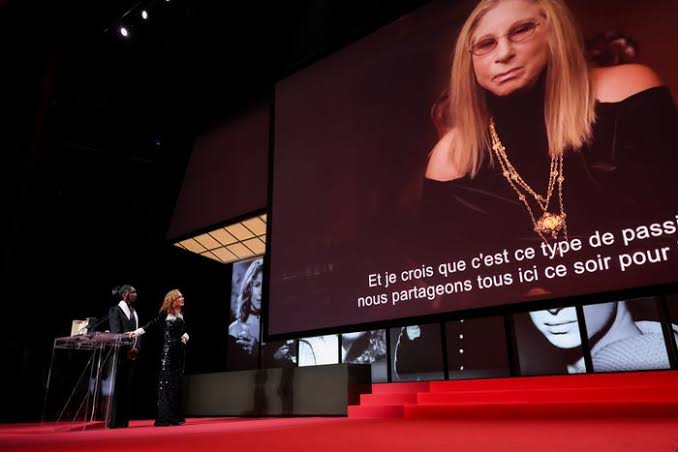 Gigantic Video of Barbra Streisand Accepts Honorary Palme d’Or
