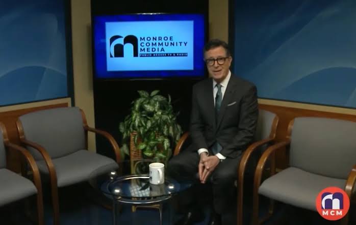 Stephen Colbert Makes Quick Return to Late-Night TV… on Monroe, Michigan, Public Access