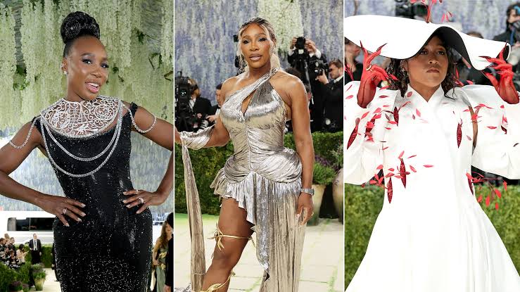 Met Gala: Venus makes Wimbledon tribute, Serena stuns in silver, and Osaka is lady in red