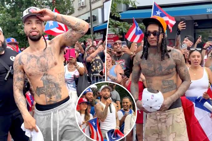 Knicks Jose Alvarado, Jordan Clarkson keep championship party going at NYC's Knickerbocker Puerto Rican Parade