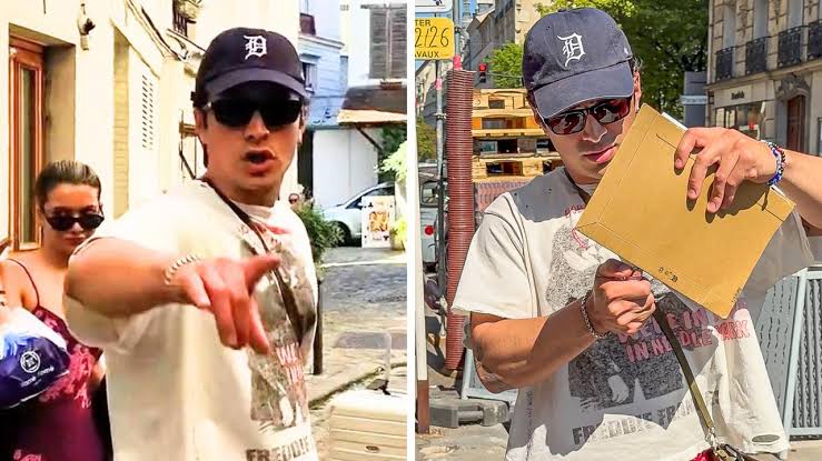 Actor sets own photo on fire in street row