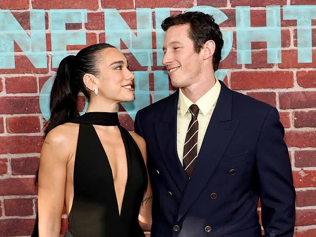 Dua Lipa Stuns in Plunging Optical Illusion Dress as She and Callum Turner Mark First Red Carpet as a Married Couple