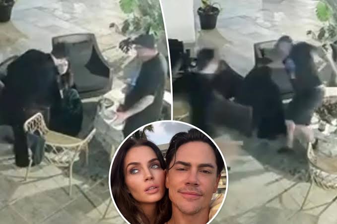 Tom Sandoval appears to shove girlfriend Victoria Robinson’s dad into lit firepit in shocking video