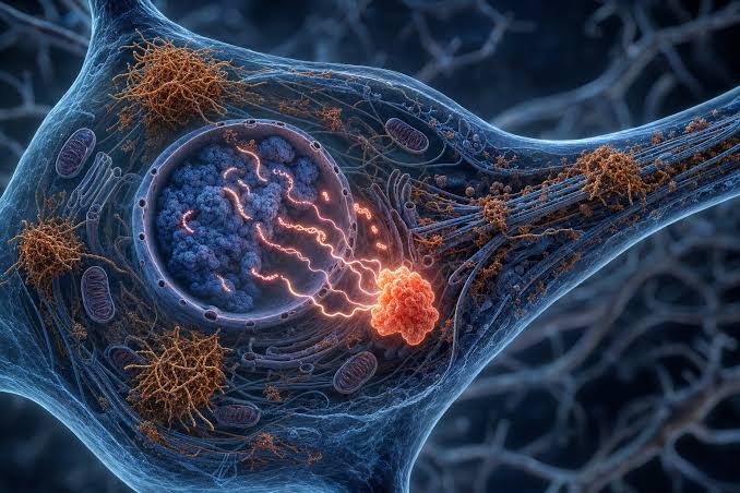 Inside Alzheimer's neurons, tau may set off a genetic chain reaction that ends in cell death