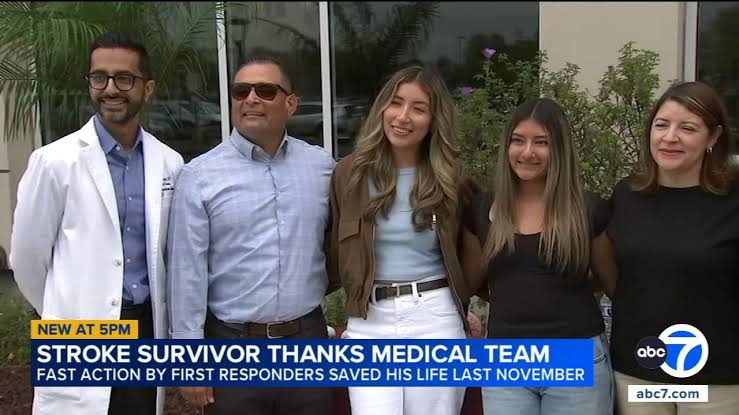 Stroke survivor, retired firefighter reunites with hospital medical team that saved his life in Pomona