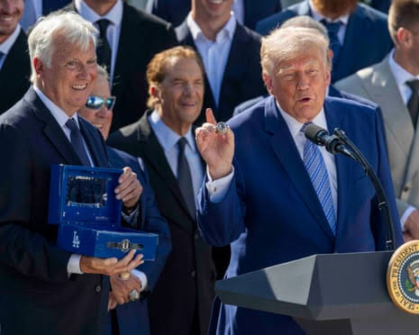 Trump hosts champion Dodgers at White House as some players stay away