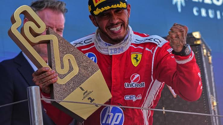Hamilton celebrates 1st victory with Ferrari after winning Barcelona GP as Antonelli breaks down