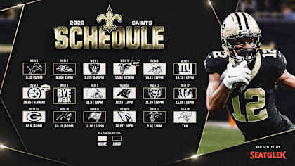 Saints 2026 schedule presented by SeatGeek announced