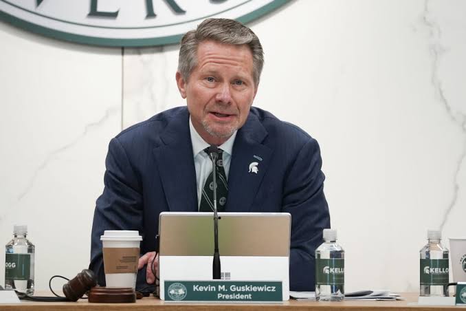 Michigan State’s Departing President Made the Shocking Decision to Stay. We Asked Him Why.