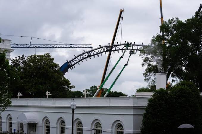 Construction, with Warwick Twp. company's staging, starting at White House for UFC event in June