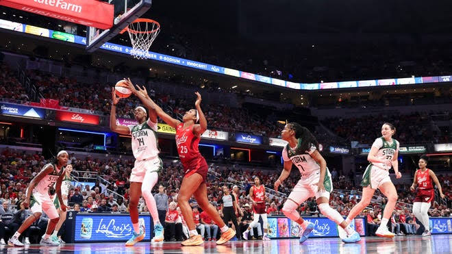 Clark's historic night fuels Fever's comeback win over the Storm