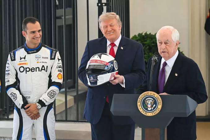 President Donald Trump meets with IndyCar drivers in special White House event