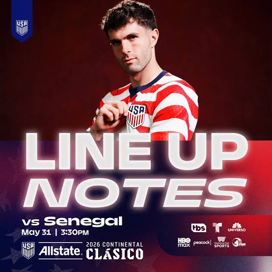Starting XI and Lineup Notes: USMNT vs. Senegal in the Allstate Continental Clásico