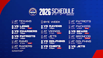 Top 8 things to know about the Bills 2026 schedule