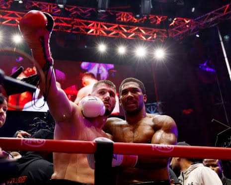 Anthony Joshua knocked down twice but stops Kristian Prenga in round two