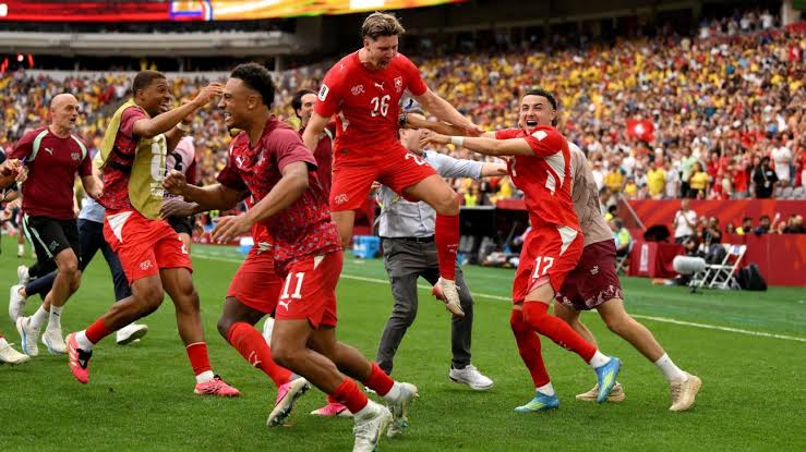 Switzerland beat Colombia in shootout, Argentina up next