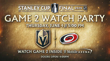 Vegas Golden Knights to Host Official Watch Party at T-Mobile Arena for Stanley Cup Final Game 2