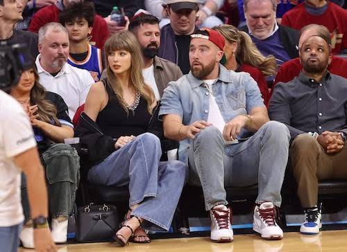 Taylor Swift, Travis Kelce and others spotted at Cavs vs. Knicks Game 3 at Rocket Arena