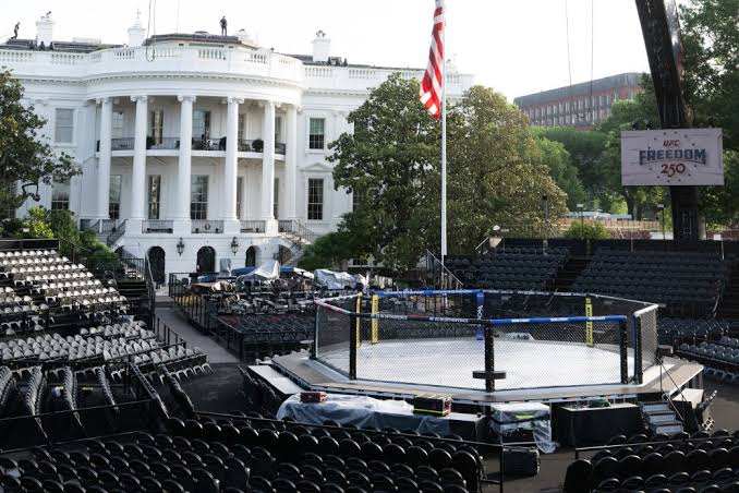 The biggest brawl at Trump’s UFC night may be with the weather