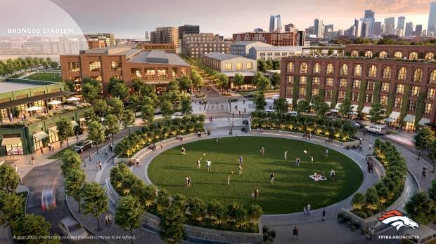 See Broncos’ updated Burnham Yard renderings for proposed mixed-use district