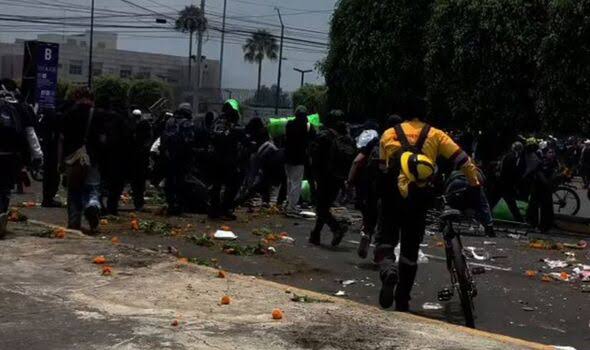 Chaos at World Cup opening game as violent clashes erupt outside stadium