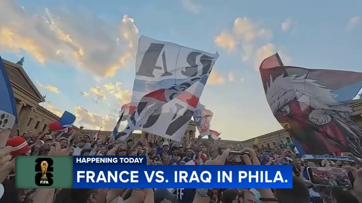 Iraq, France fans flood Philadelphia ahead of Monday's FIFA World Cup matchup