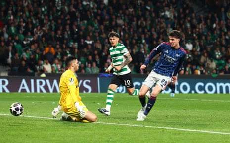 Kai Havertz snatches late victory for Arsenal to take control against Sporting