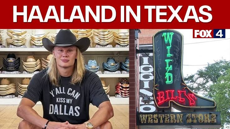 Norway's Erling Haaland visits Dallas Western store