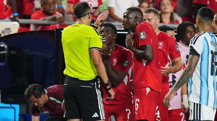 Switzerland's Embolo given red card for diving after VAR review