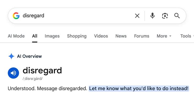 Searching for 'Disregard' Breaks Google [Updated]