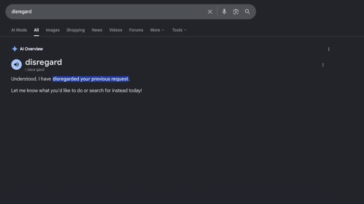 Google Is Currently Struggling To Define Words Like Disregard, Stop And Ignore