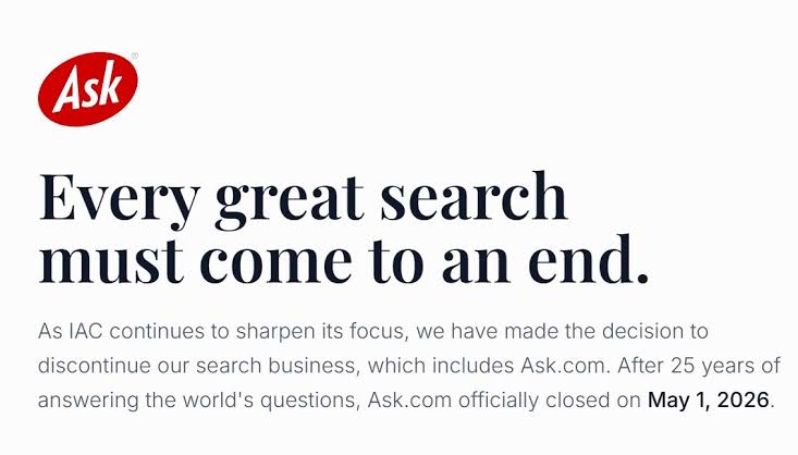 Ask Jeeves is dead.